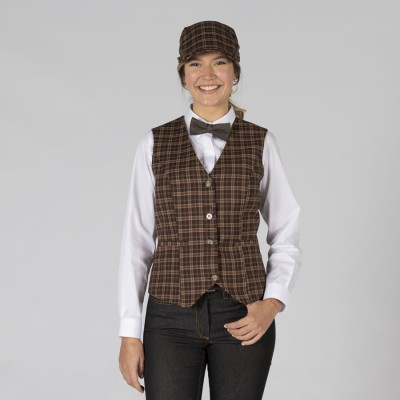 Chaleco de Trabajo para Mujer Cuadros welsh Garys 950005 Marino