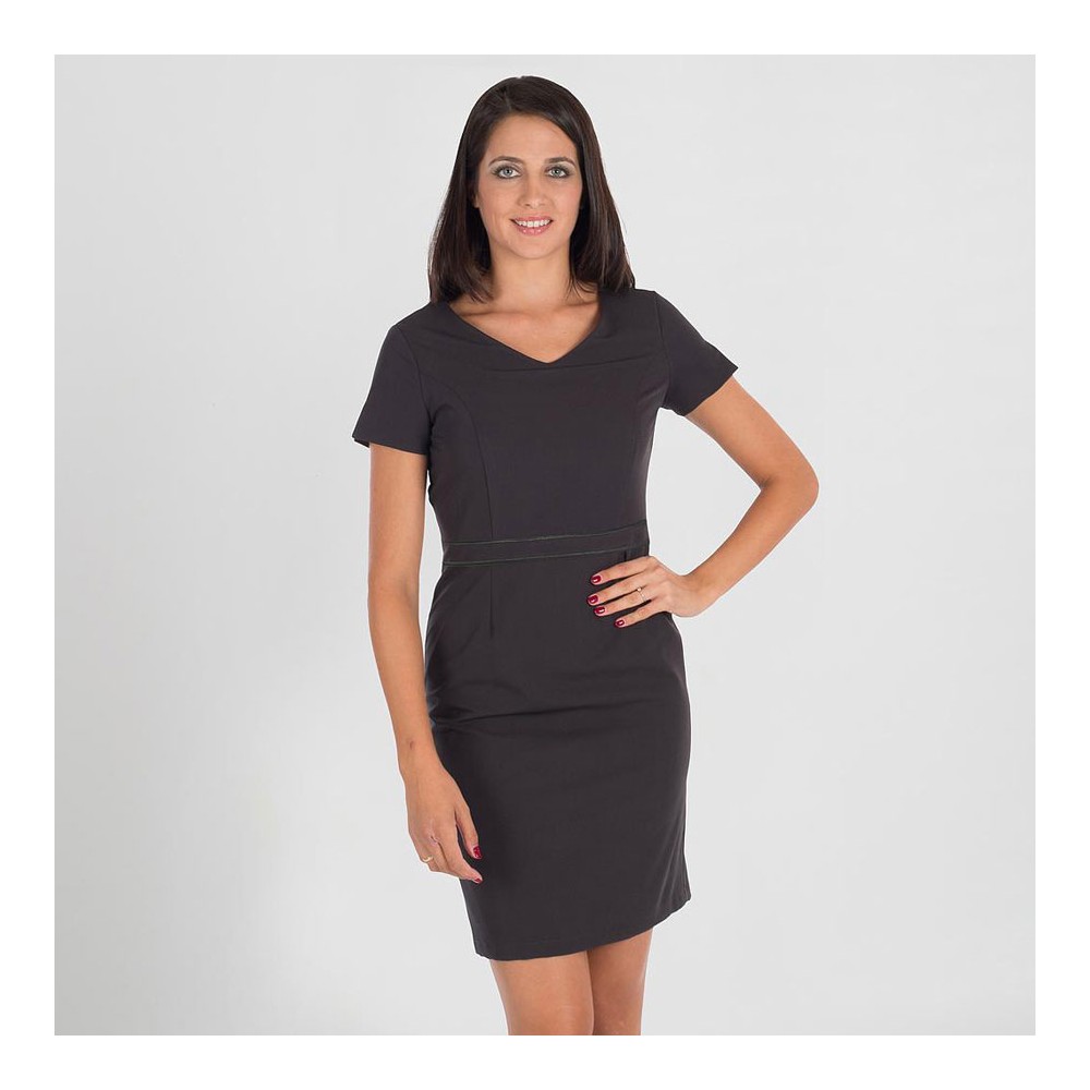 Vestido de mujer con manga corta trivial Garys 555800 Gris marengo