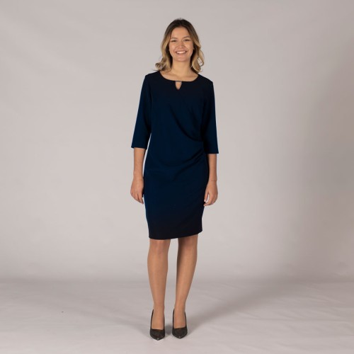 Vestido laboral drapeado trivial Garys 550003 marino