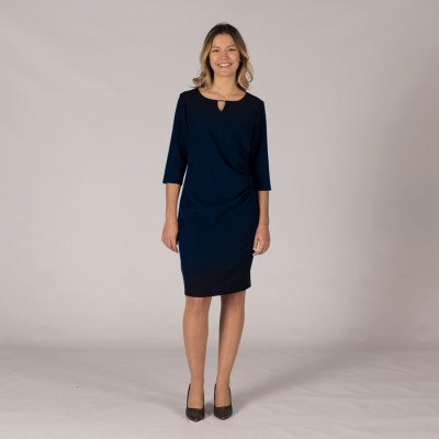 Vestido laboral drapeado trivial Garys 550003 marino