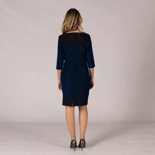 Vestido laboral drapeado trivial Garys 550003 marino