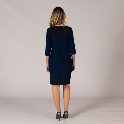 Vestido laboral drapeado trivial Garys 550003 marino