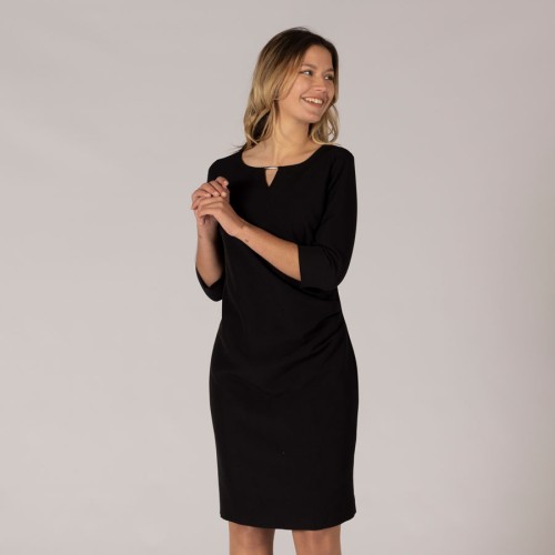 Vestido laboral drapeado trivial Garys 550003 negro