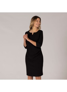 Vestido laboral drapeado trivial Garys 550003 negro