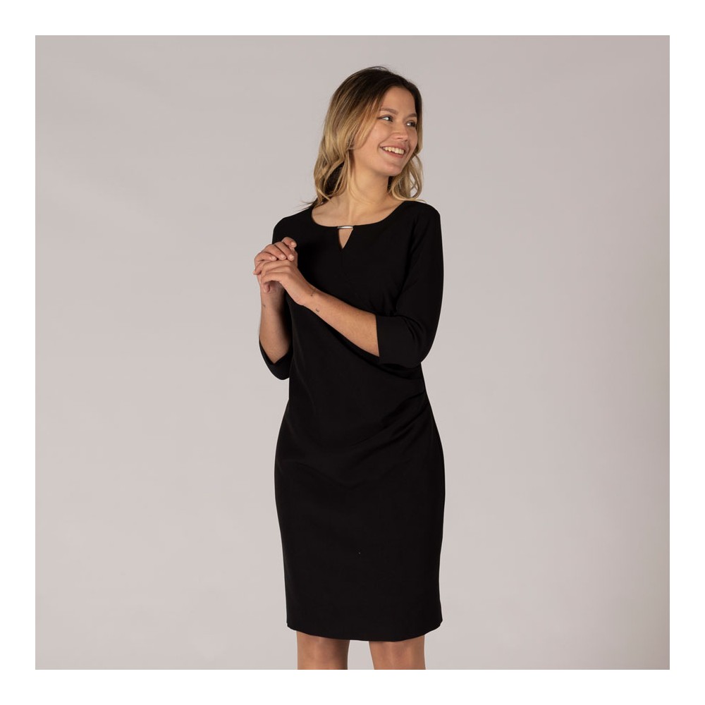 Vestido laboral drapeado trivial Garys 550003 negro