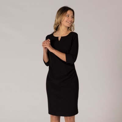 Vestido laboral drapeado trivial Garys 550003 negro