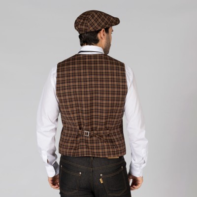 Chaleco laboral de hombre cuadros welsh 950004 marrón