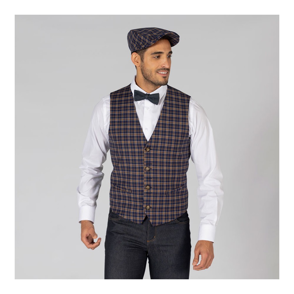 Chaleco laboral de hombre cuadros welsh 950004 marino