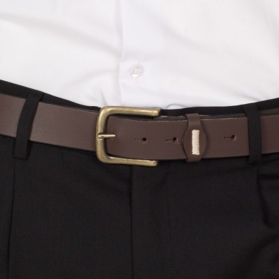 Cinturón de trabajo de piel para hombre Garys 330100 Marrón