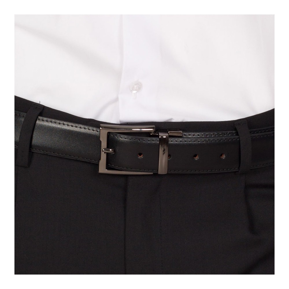 Cinturón de trabajo de piel reversible Garys 330300 negro y marrón