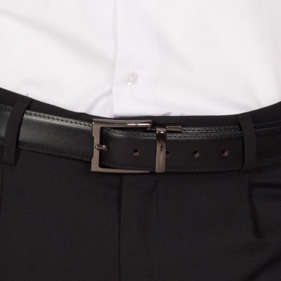 Cinturón de trabajo de piel reversible Garys 330300 negro y marrón