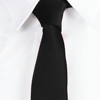 Corbata laboral estrecha de raso sin nudo  Garys 327400 Negra