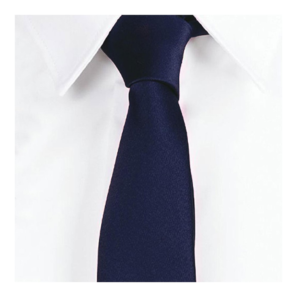 Corbata laboral estrecha de raso sin nudo  Garys 327400 Marino