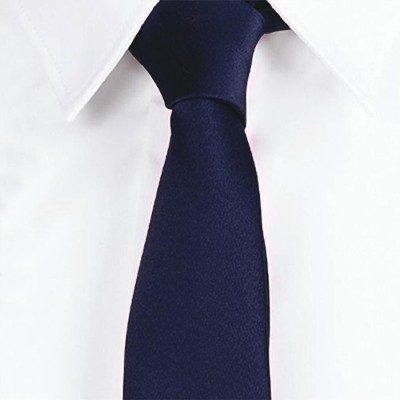 Corbata laboral estrecha de raso sin nudo  Garys 327400 Marino