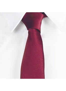 Corbata laboral estrecha de raso sin nudo  Garys 327400 burdeos