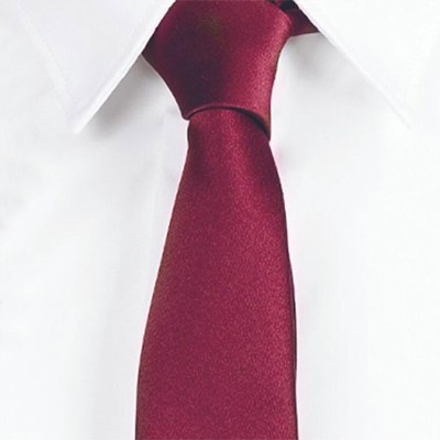 Corbata laboral estrecha de raso sin nudo  Garys 327400 burdeos