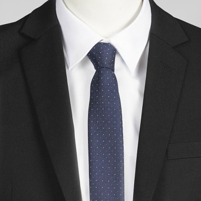 Corbata laboral estrecha estampada sin nudo Garys 327300 Marino