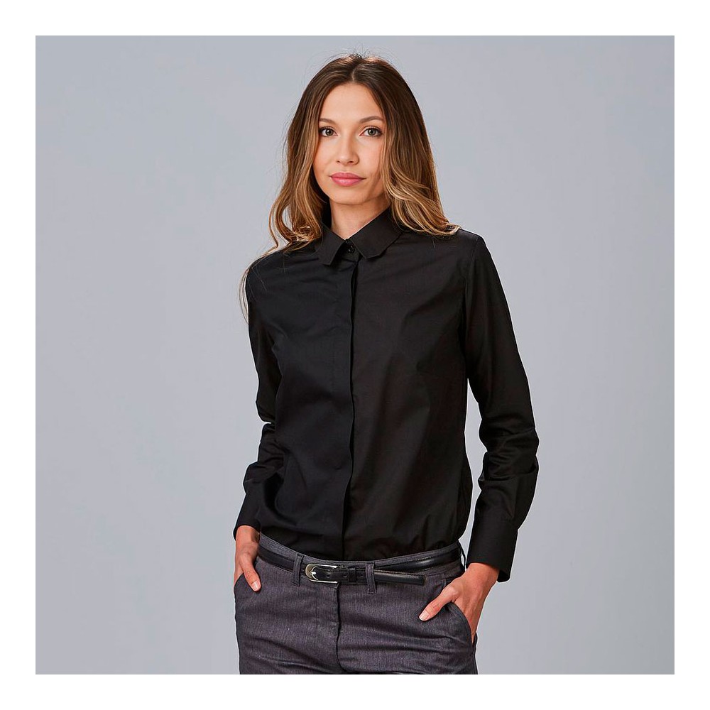 Camisa de trabajo para mujer elysian popelín Garys 240019 negro