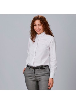 Camisa de trabajo para mujer elysian popelín Garys 240019 blanco