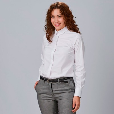 Camisa de trabajo para mujer elysian popelín Garys 240019 blanco