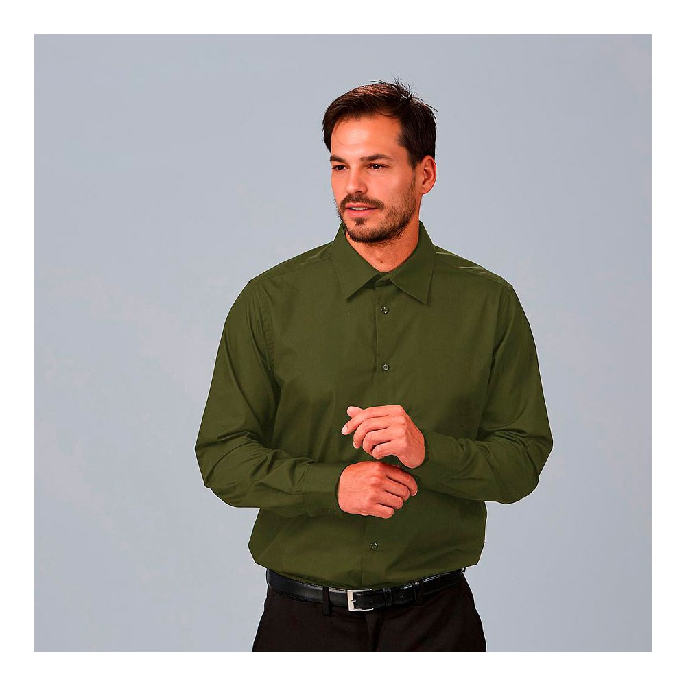 Camisa de trabajo para hombre slim fit Garys 260033 verde caqui