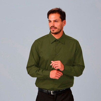 Camisa de trabajo para hombre slim fit Garys 260033 verde caqui