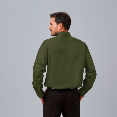 Camisa de trabajo para hombre slim fit Garys 260033 verde caqui