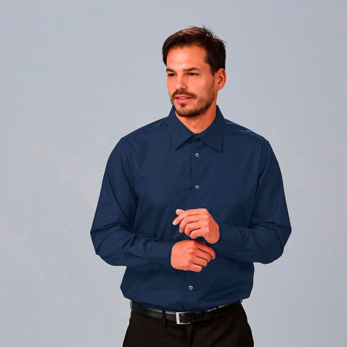 Camisa de trabajo para hombre slim fit Garys 260033 marino