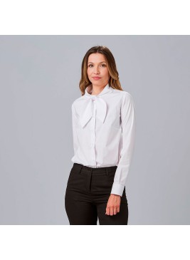 Camisa de trabajo mujer con lazo cinzia Garys 240008 blanco