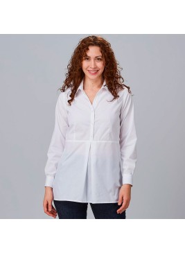 Camisa para uniformes de mujer manga larga roll up livia Blanca