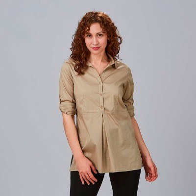 Camisa para uniformes de mujer manga larga roll up livia arena