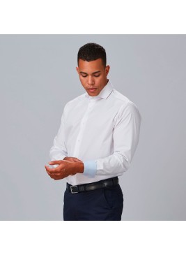 Camisa de trabajo hombre cuello italiano Garys 260021 Blanca