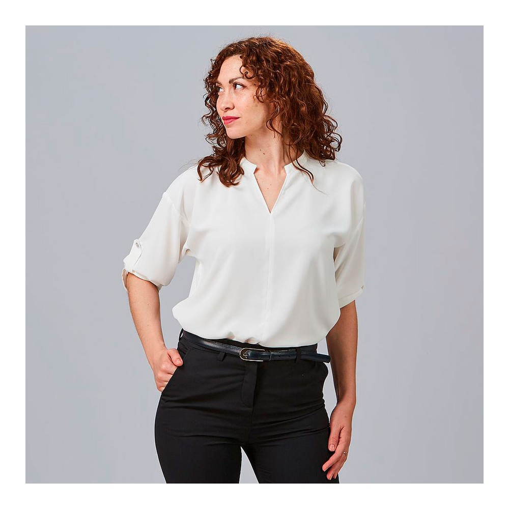 Camisa trabajo mujer manga regulable Garys 240005 blanco