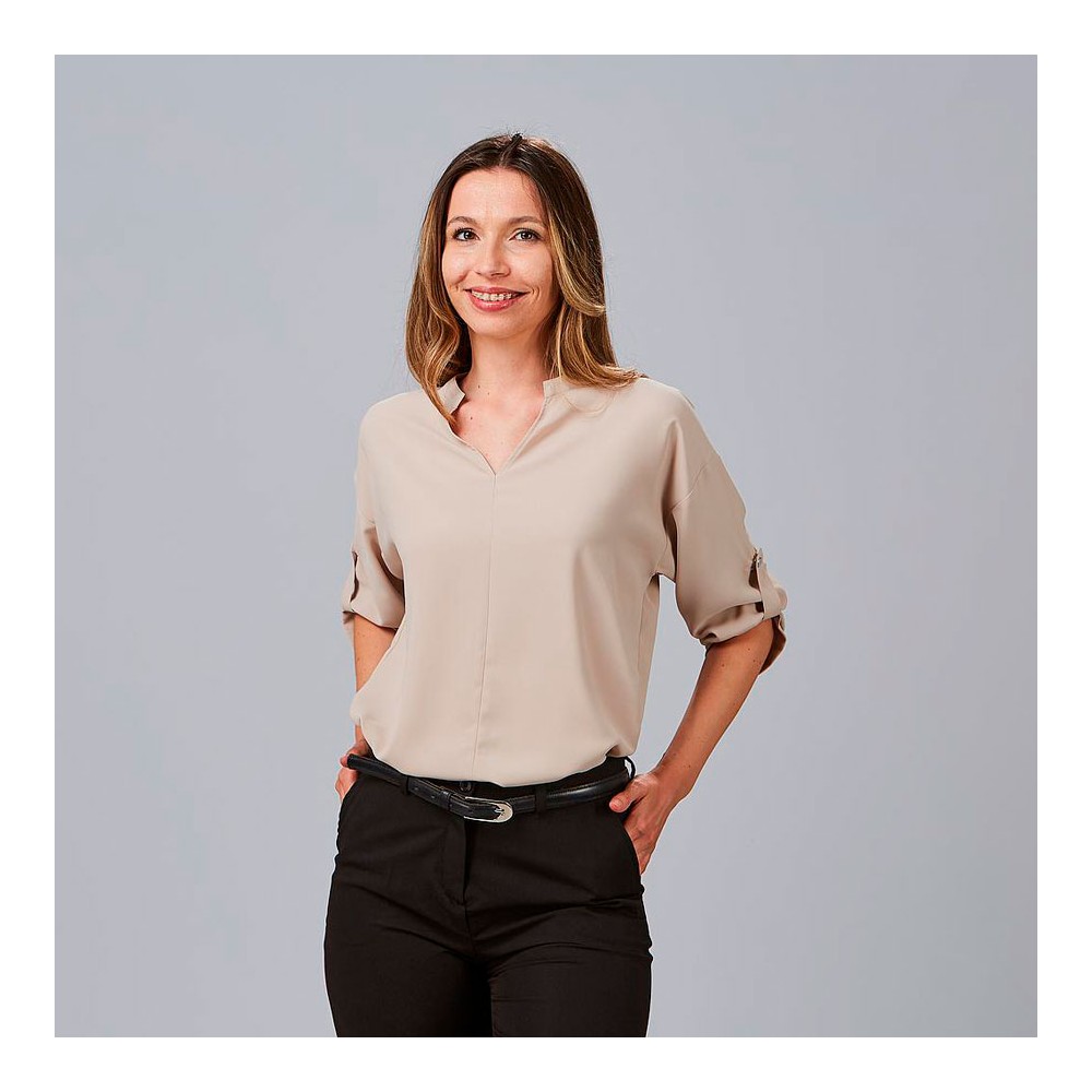 Camisa trabajo mujer manga regulable Garys 240005 beige