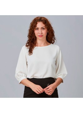 Camisa de trabajo mujer manga rizada Garys 240006 blanco