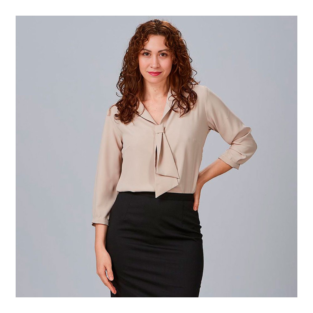 Camisa de trabajo mujer manga rizada Garys 260019 beige