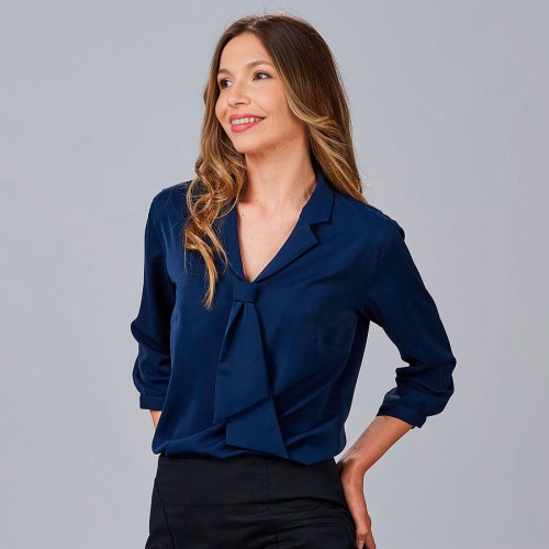 Camisa de trabajo mujer manga rizada Garys 260019 marino