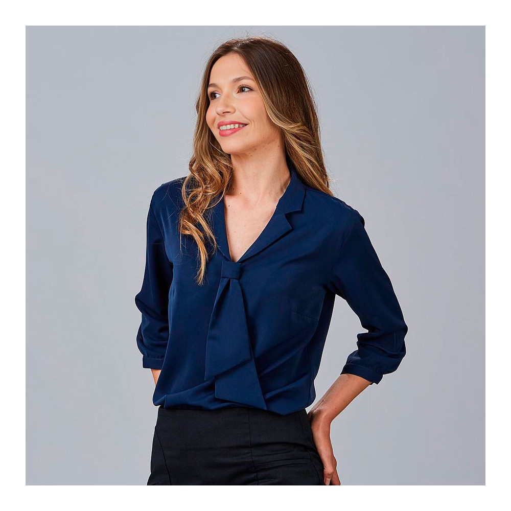 Camisa de trabajo mujer manga rizada Garys 260019 marino