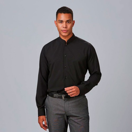 Camisa de trabajo hombre cuelo mao Garys 260019 negro