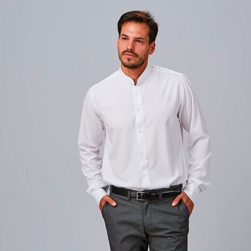 Camisa de trabajo hombre cuelo mao Garys 260019 blanco