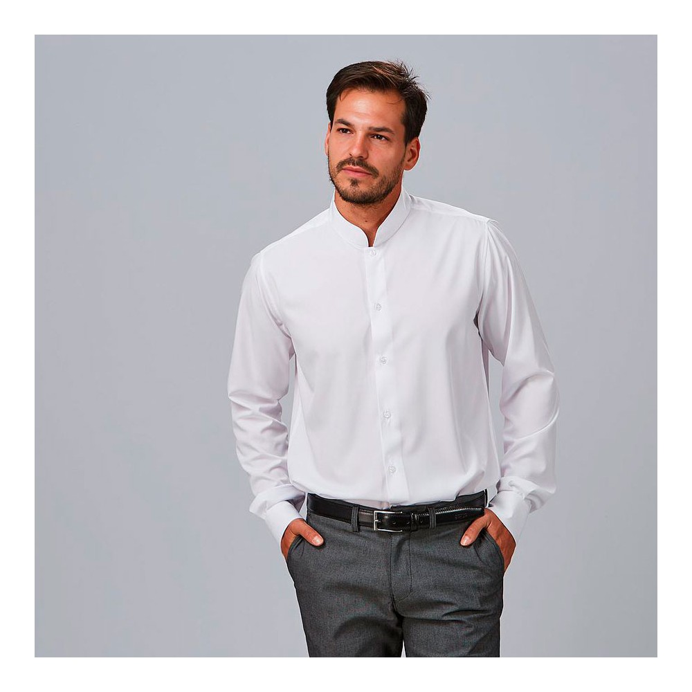 Camisa de trabajo hombre cuelo mao Garys 260019 blanco