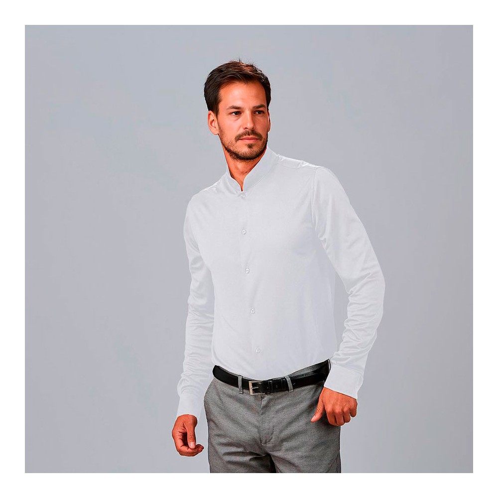 Camisa trabajo hombre cuello mao interlock Garys 260018 blanco