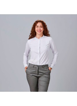 Camisa de trabajo mujer cuello mao interlock Garys 240013 blanco