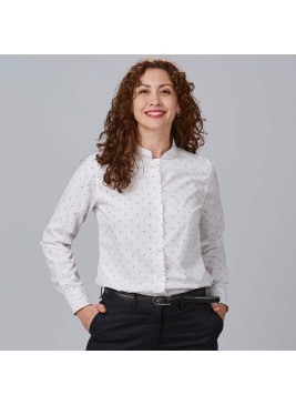 Camisa laboral mujer estampada ginevra Garys 240027 Blanca