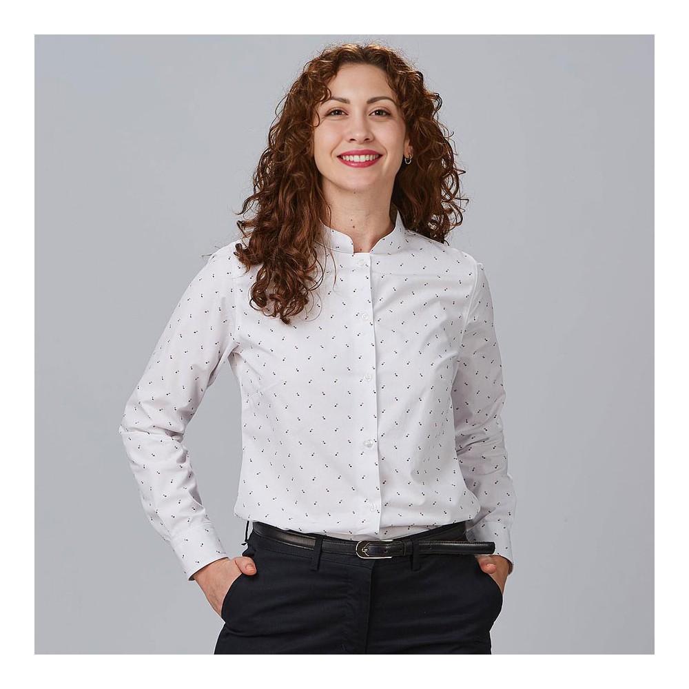 Camisa laboral mujer estampada ginevra Garys 240027 Blanca