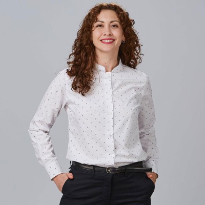Camisa laboral mujer estampada ginevra Garys 240027 Blanca