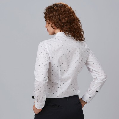 Camisa laboral mujer estampada ginevra Garys 240027 Blanca