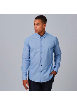 Camisa laboral de hombre clásica antiarrugas de manga larga marino