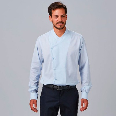 Camisa de cocinero cuello mao marcello Garys 260015 Celeste
