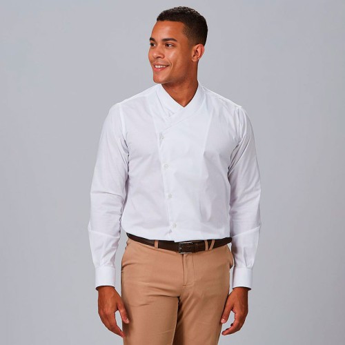 Camisa de cocinero cuello mao marcello Garys 260015 blanco